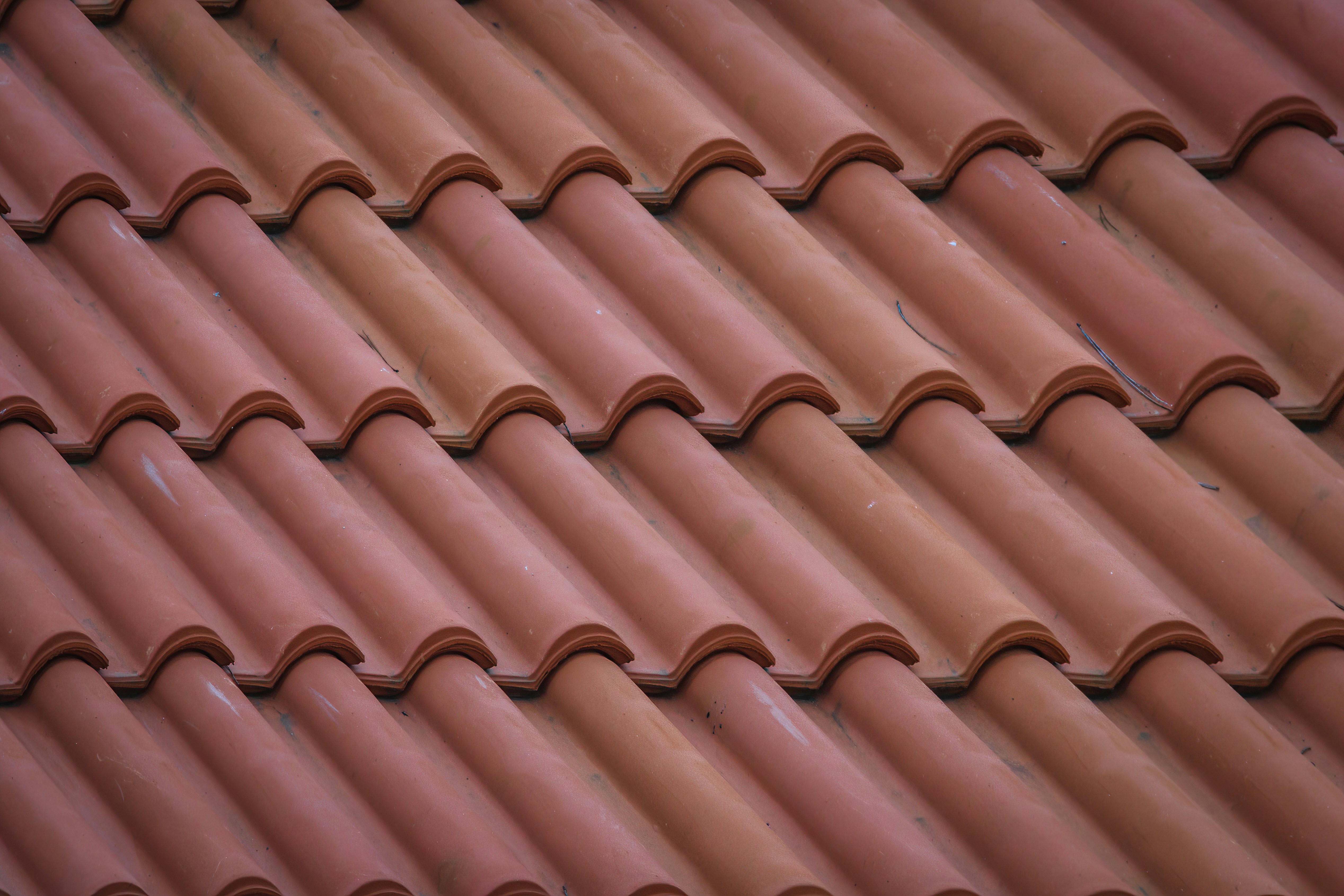 Terracotta tile roof close detail